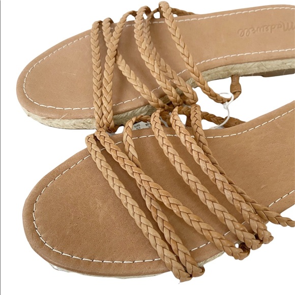 Madewell ‘The Kathryn’ Espadrille Slide Sandal in Leather in Amber Brown NWT - Picture 9 of 13